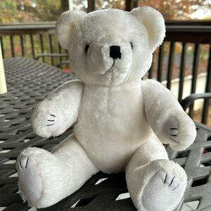 White jointed Plush bear similar to Boyd’s Bears